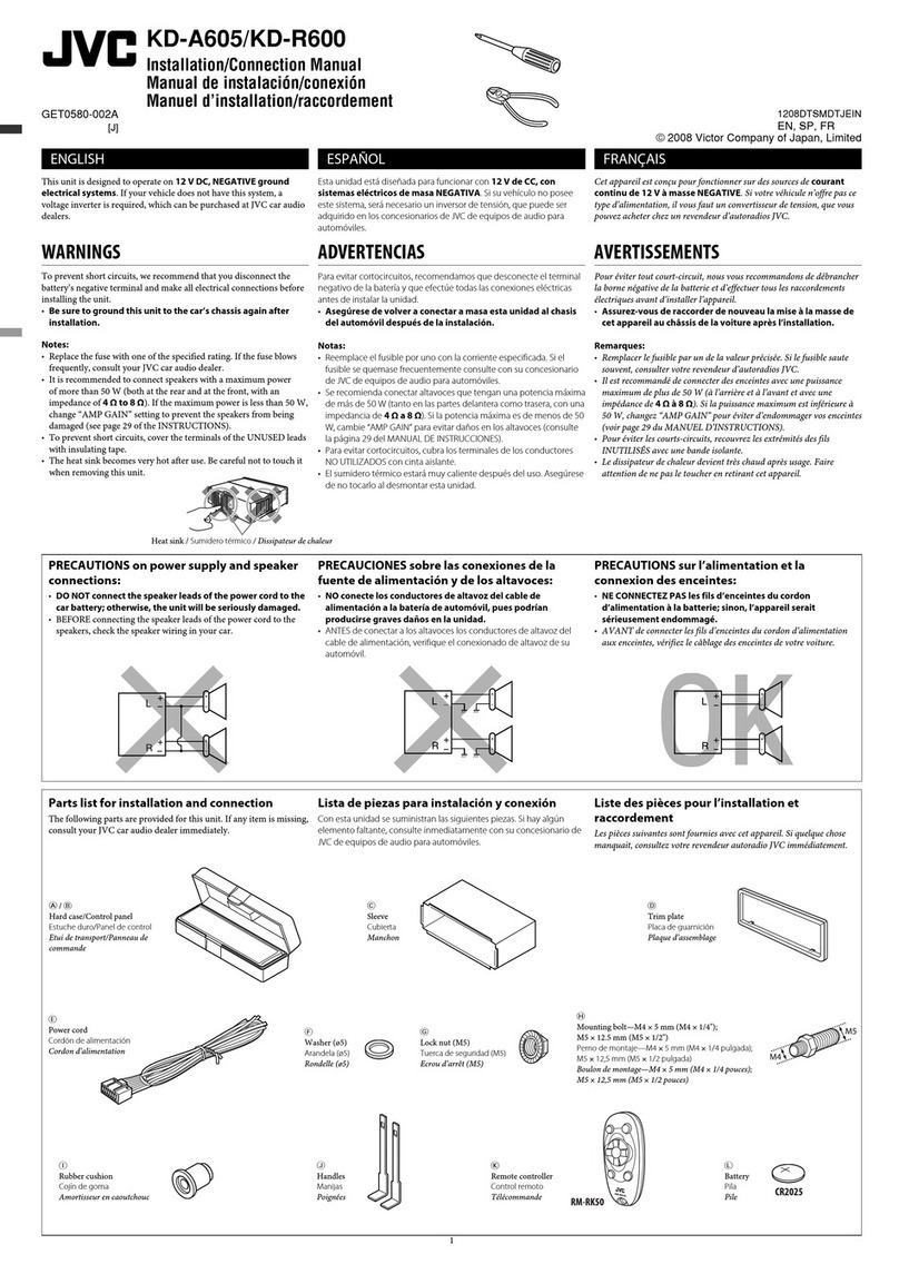 JVC KDA605 - KD Radio / CD Guide