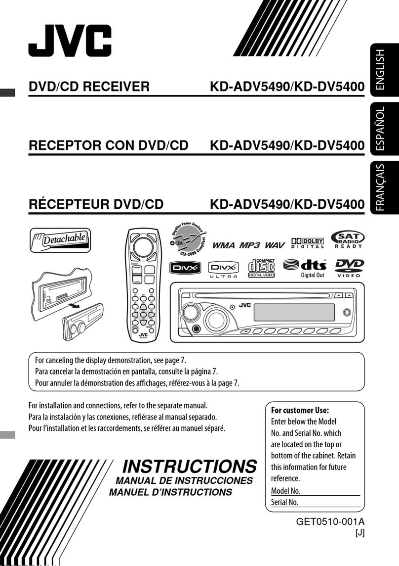 JVC KDDV5400 - DVD Player With Radio instructions
