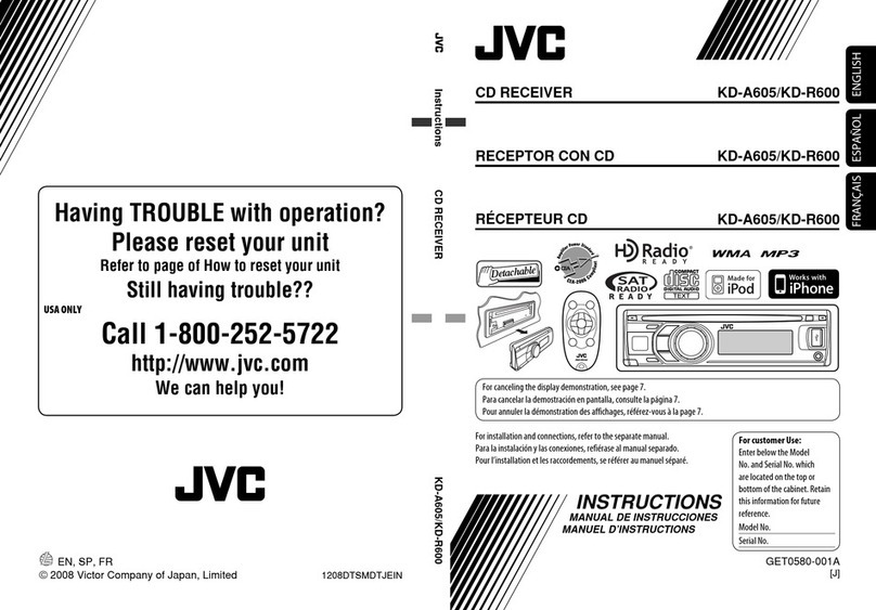 JVC KDA605 - KD Radio / CD User manual