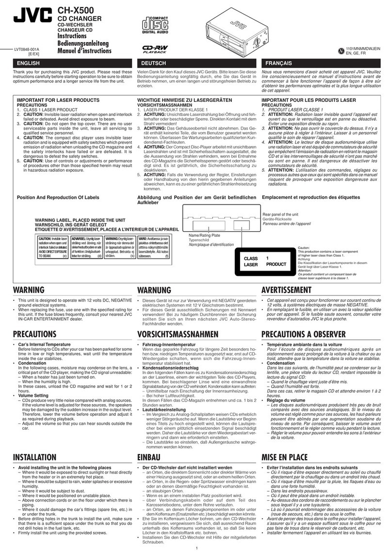 JVC CH-X500 User manual