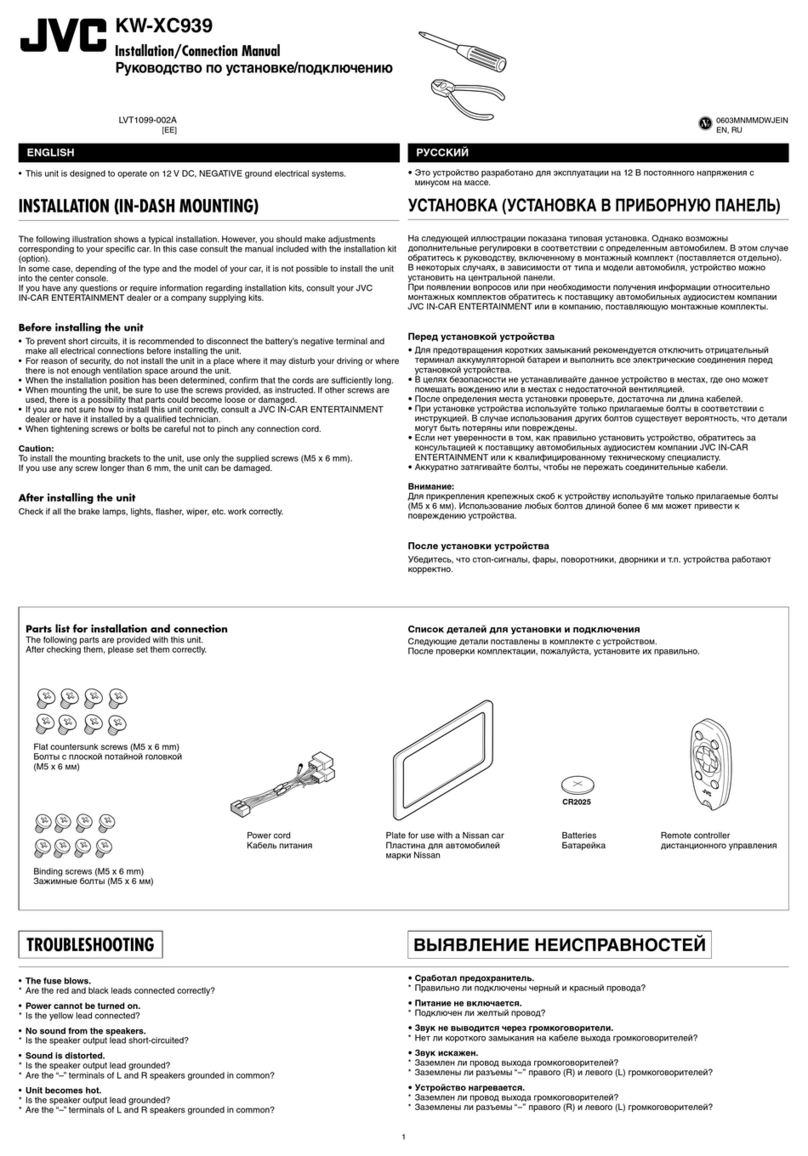 JVC CD/Cassette Receiver KW-XC939 Guide