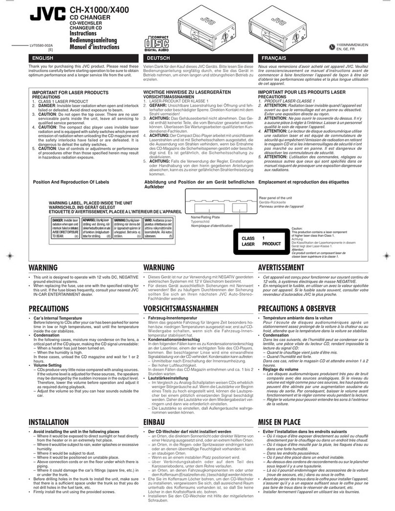 JVC CH-X400 User manual