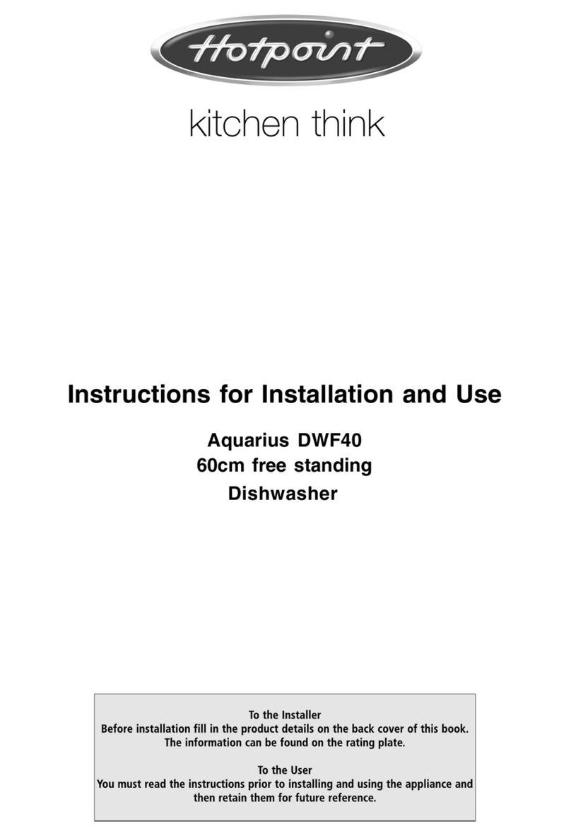 Hotpoint Aquarius DWF40 Instructions for installation and use