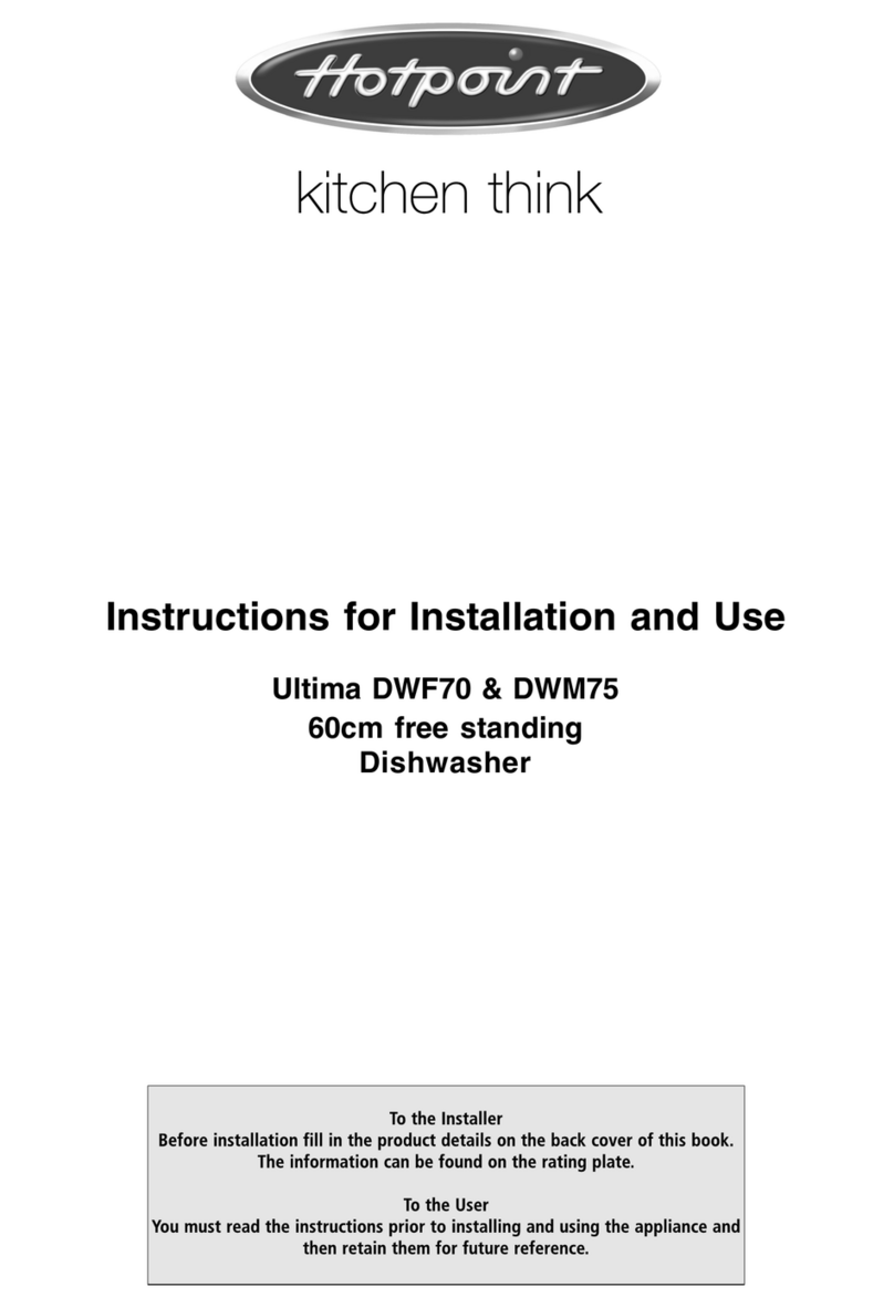 Hotpoint Ultima DWF70 Instructions for installation and use