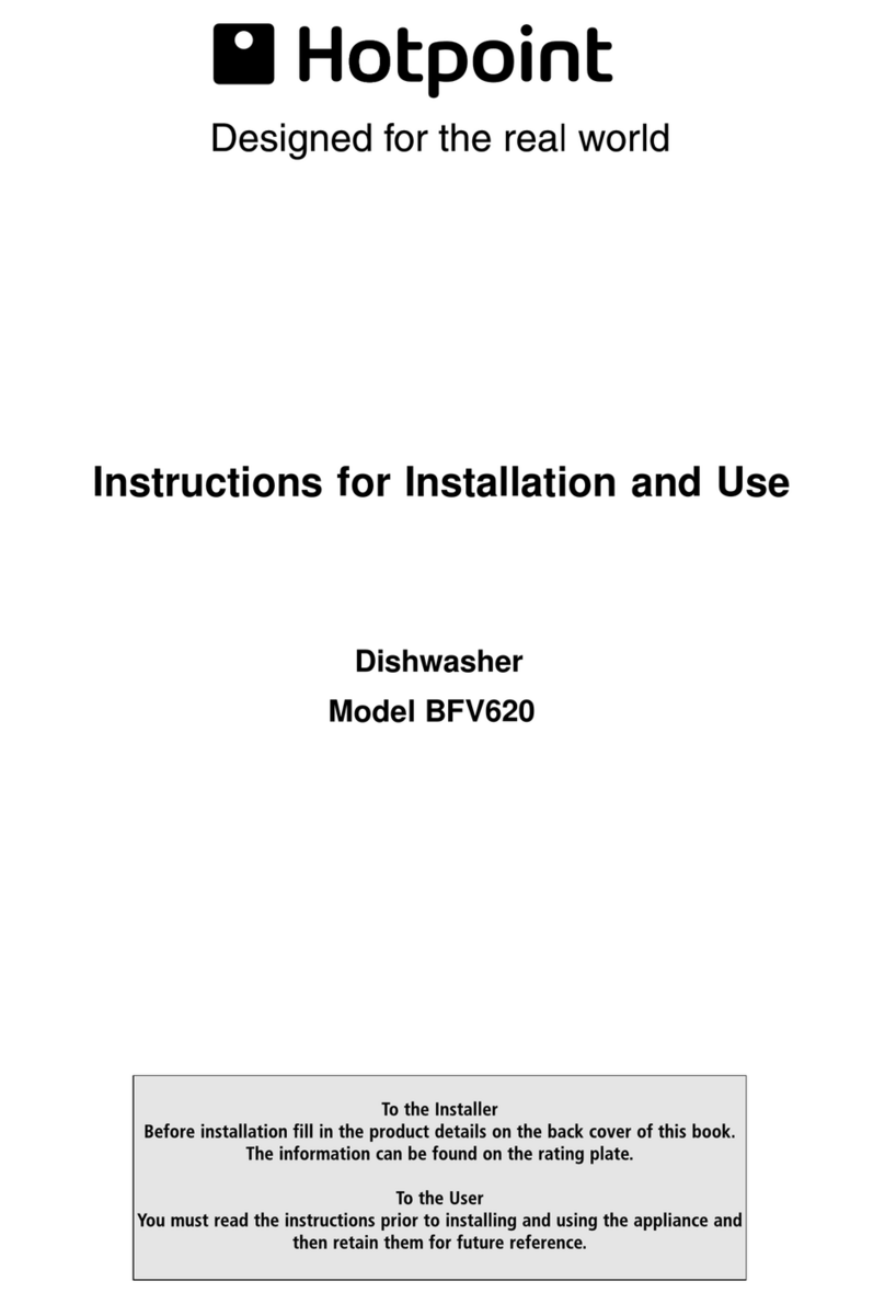 Hotpoint BFV620 Instructions for installation and use