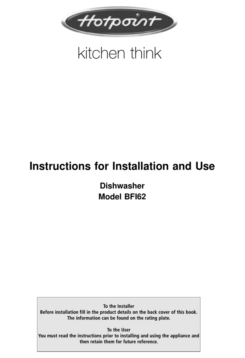 Hotpoint BFI62 Instructions for installation and use