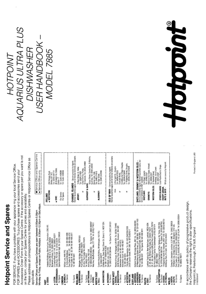 Hotpoint 7885 User handbook