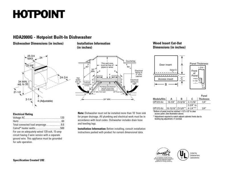 Hotpoint HDA2000G Manual