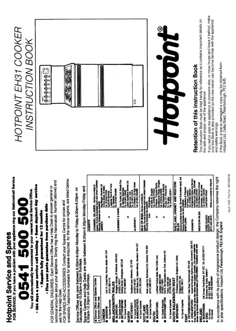 Hotpoint EH31 Instruction book