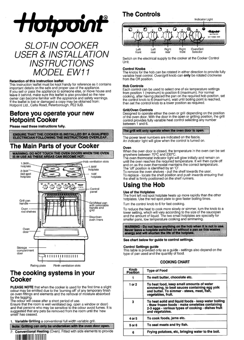 Hotpoint EW11 Operating instructions