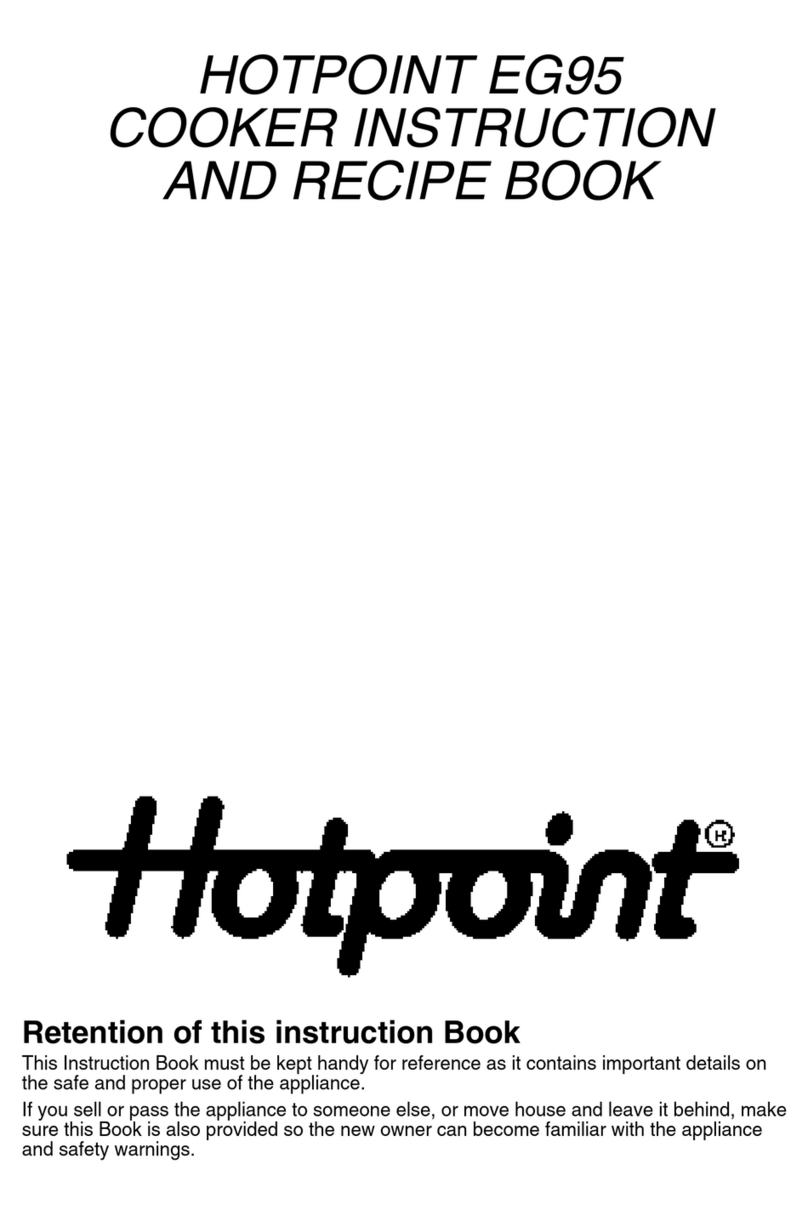 Hotpoint EG95 Instruction and recipe book Hotpoint EG95 Instruction and recipe book