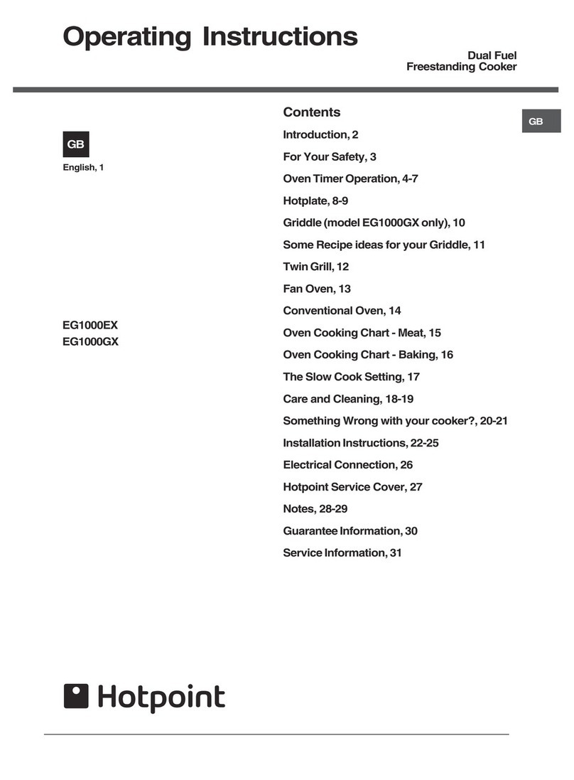 Hotpoint EG1000EX operating instructions