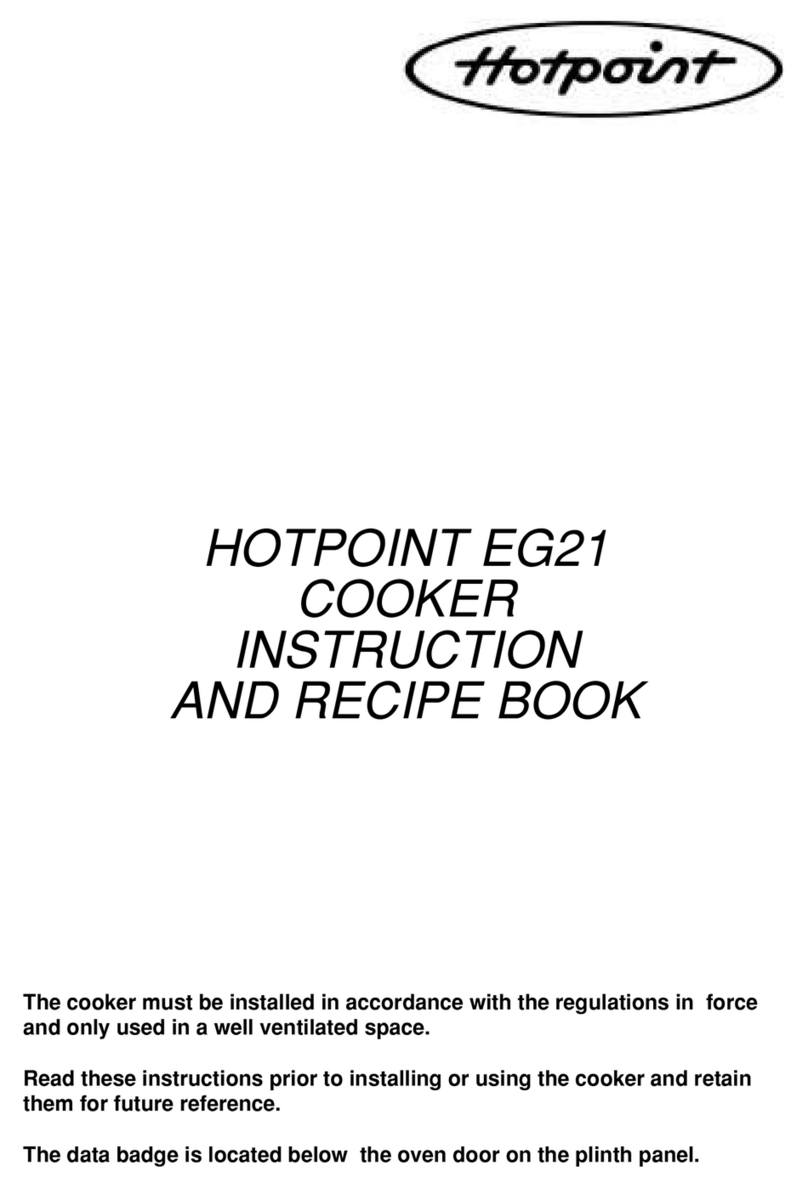 Hotpoint EG21 Instruction and recipe book