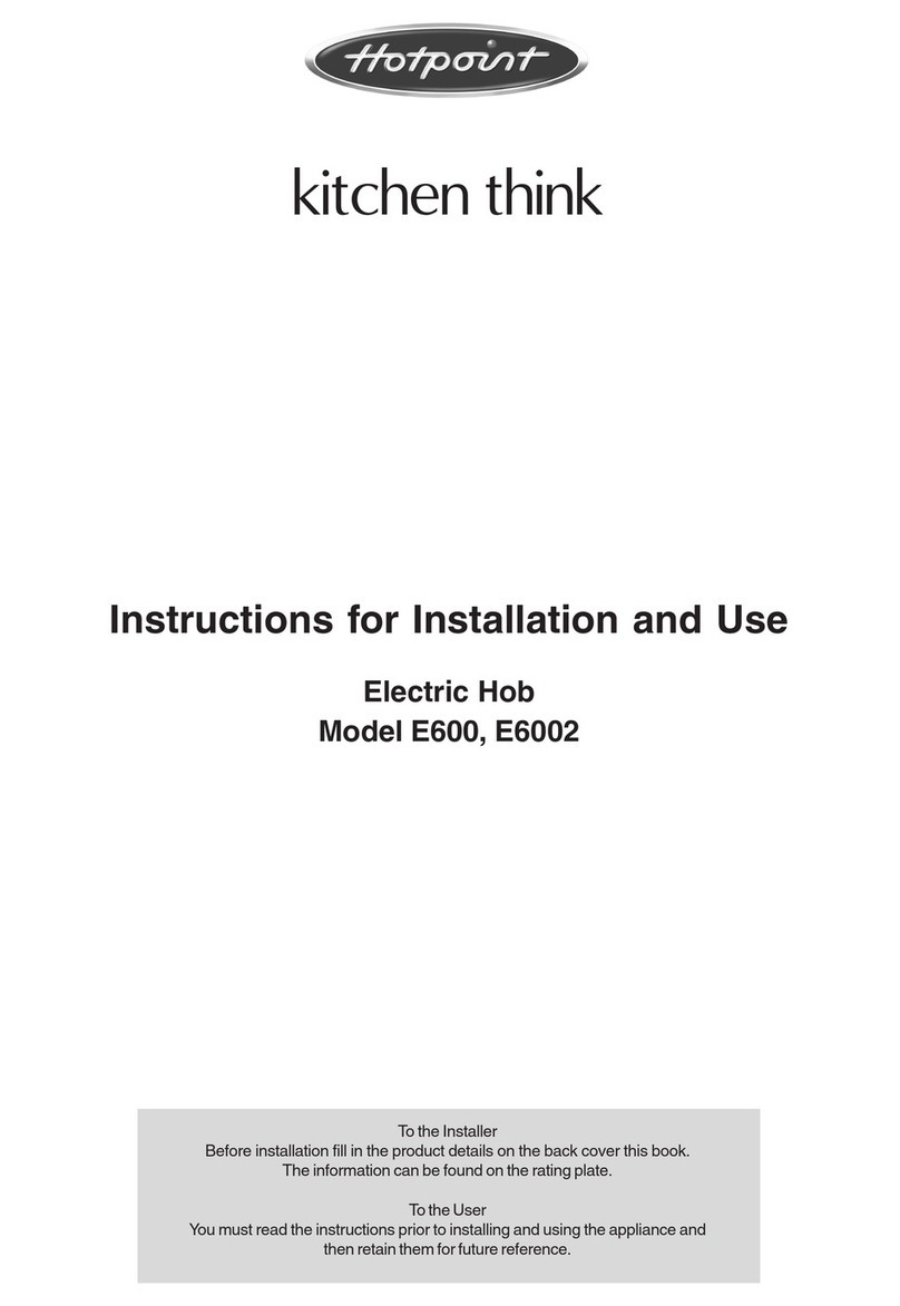 Hotpoint E600 Instructions for installation and use