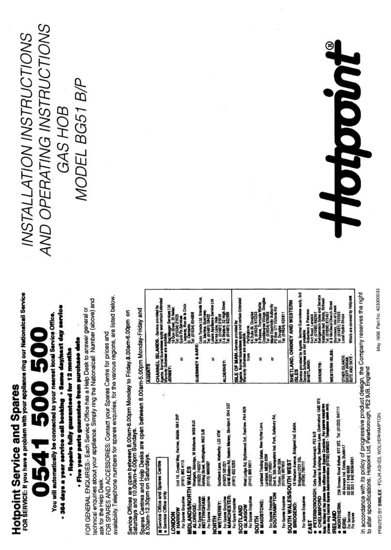 Hotpoint BG51 B/P User manual