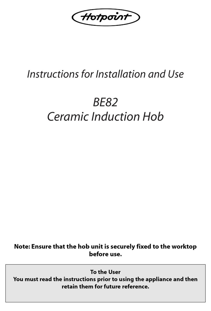 Hotpoint BE82 Instructions for installation and use