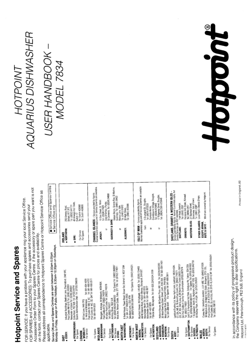 Hotpoint Aquarius 7834 User handbook