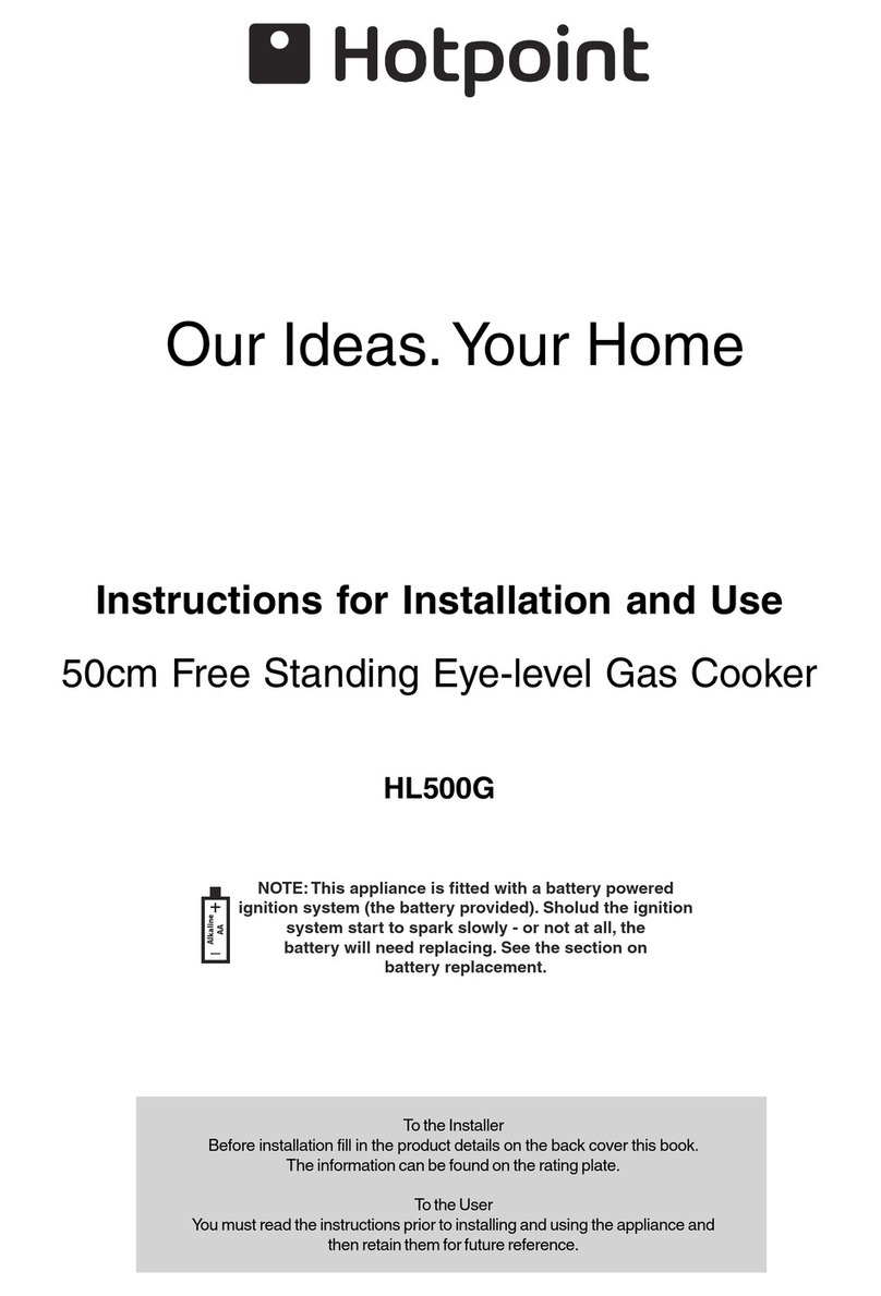 Hotpoint HL500G Instructions for installation and use