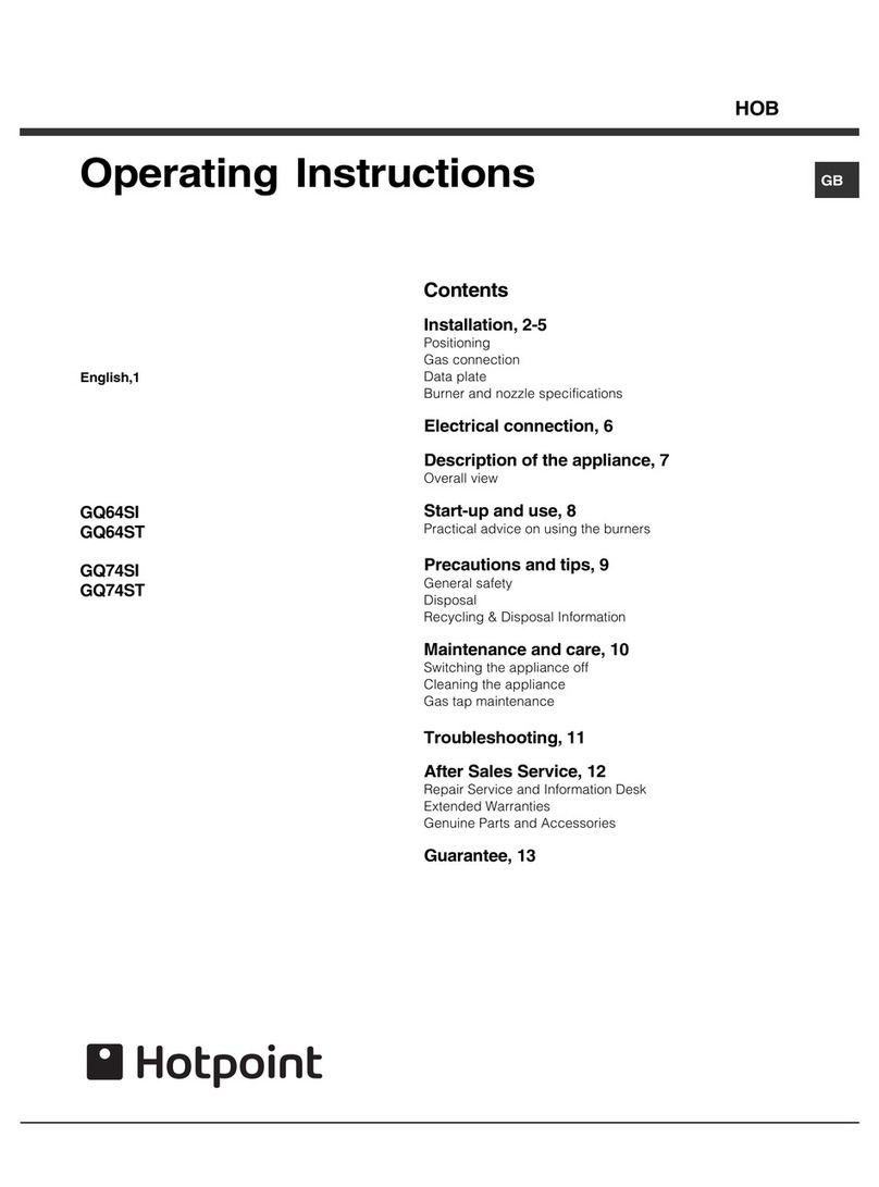 Hotpoint GQ64SI operating instructions