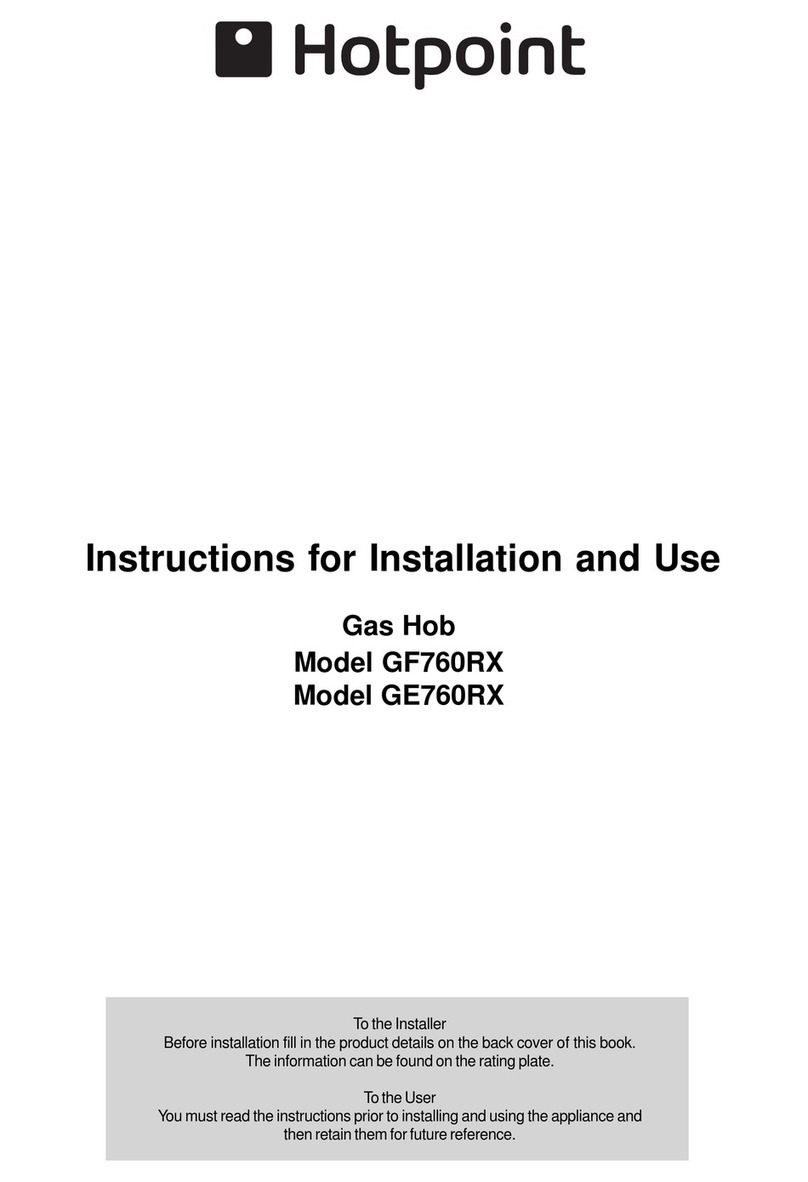 Hotpoint GE760RX Instructions for installation and use