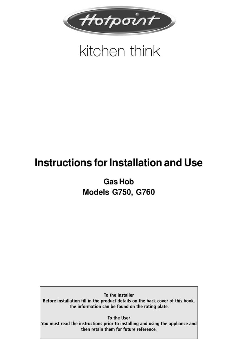 Hotpoint G750 Instructions for installation and use