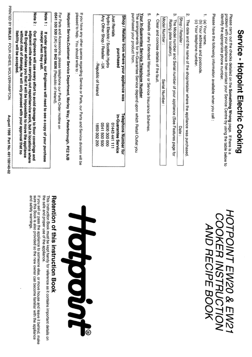 Hotpoint EW20 Quick guide