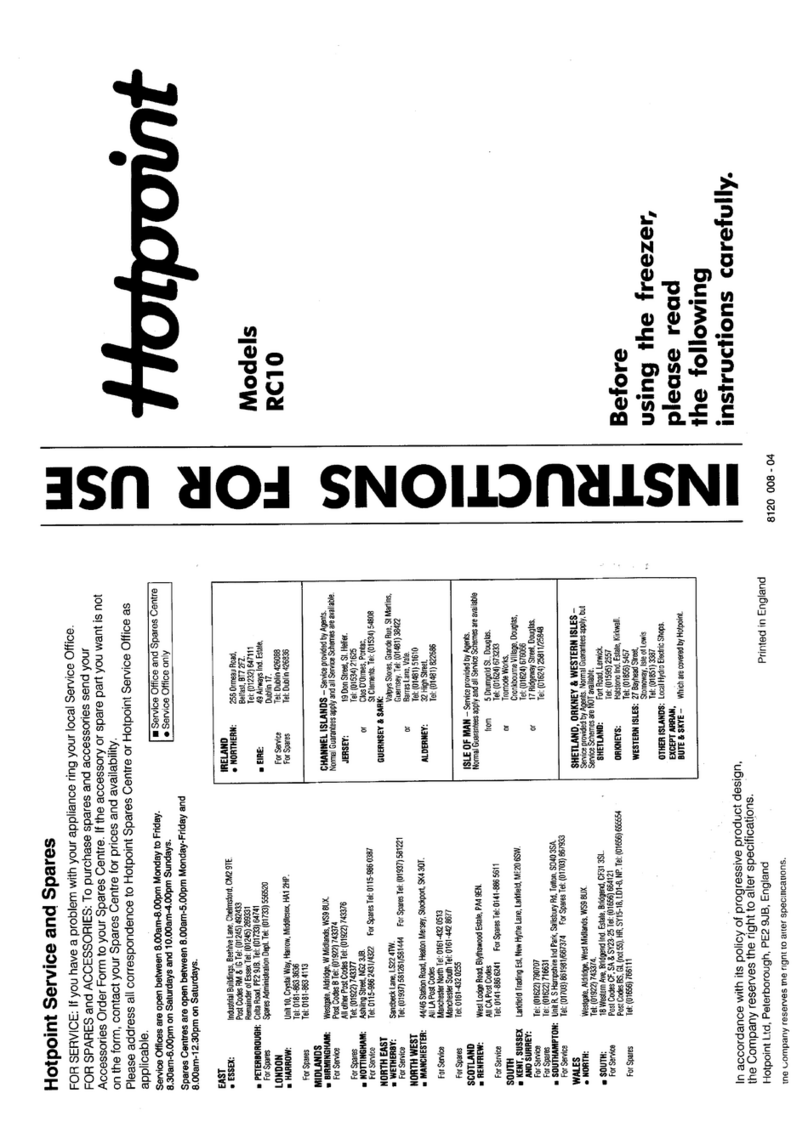 Hotpoint RC10 User manual