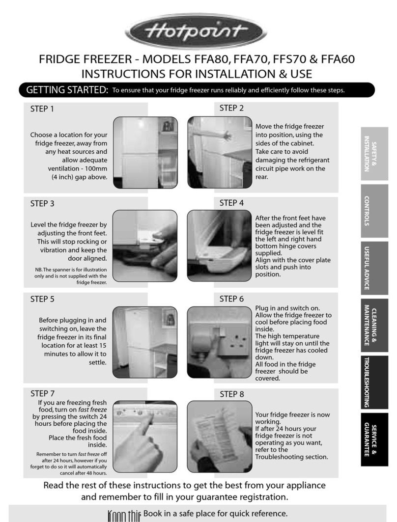 Hotpoint FFS70 Instructions for installation and use