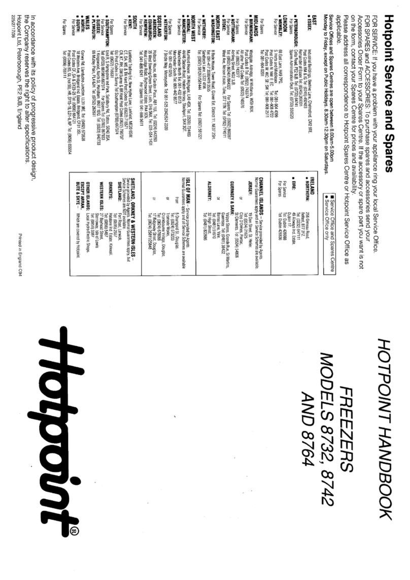 Hotpoint 8764 User manual