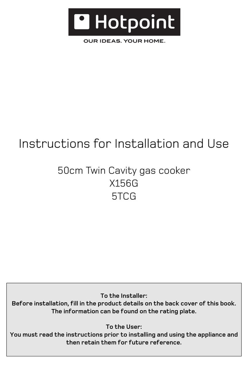 Hotpoint X156G Instructions for installation and use