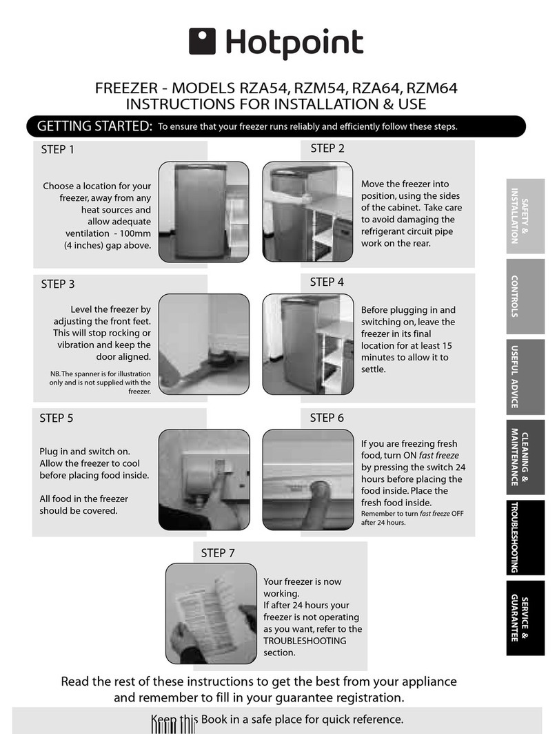 Hotpoint RZA54 Instructions for installation and use