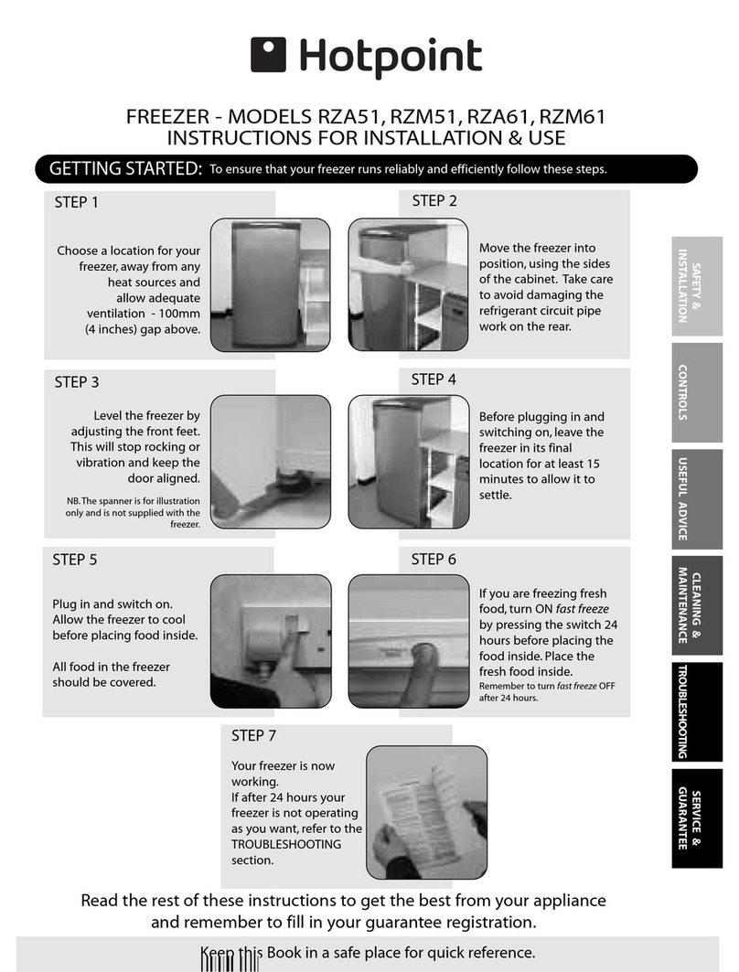 Hotpoint RZA51 Instructions for installation and use