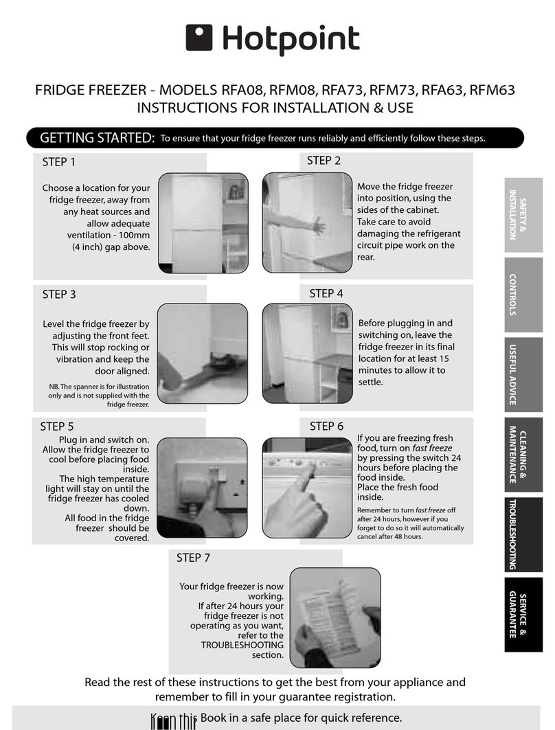 Hotpoint RFA08 User manual