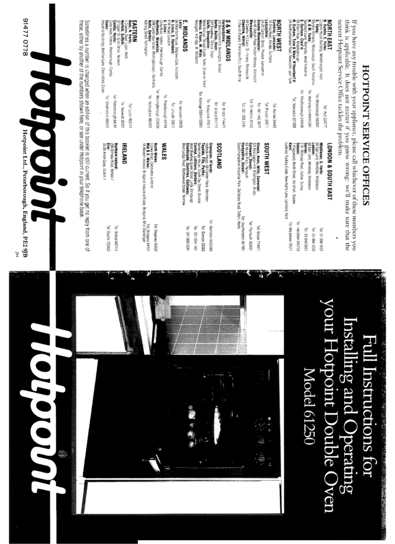 Hotpoint 61250 Full Instructions for Installing and Operating