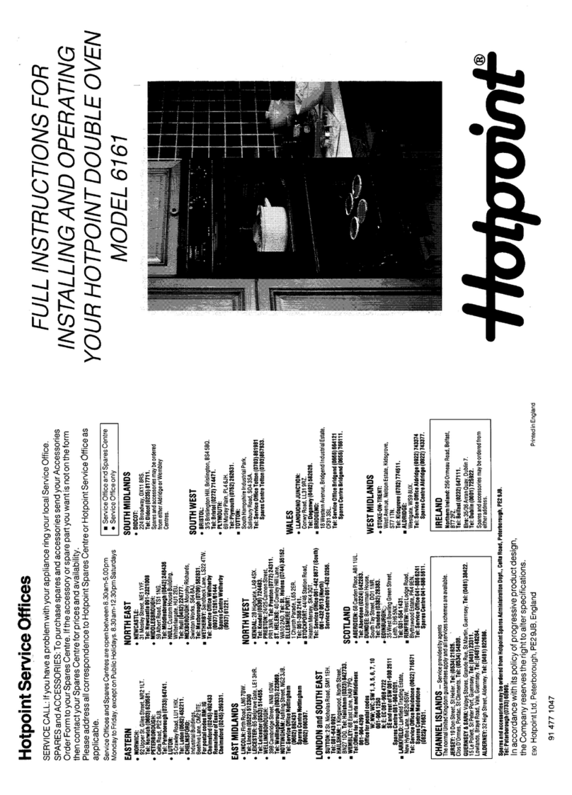 Hotpoint 6161 Full Instructions for Installing and Operating