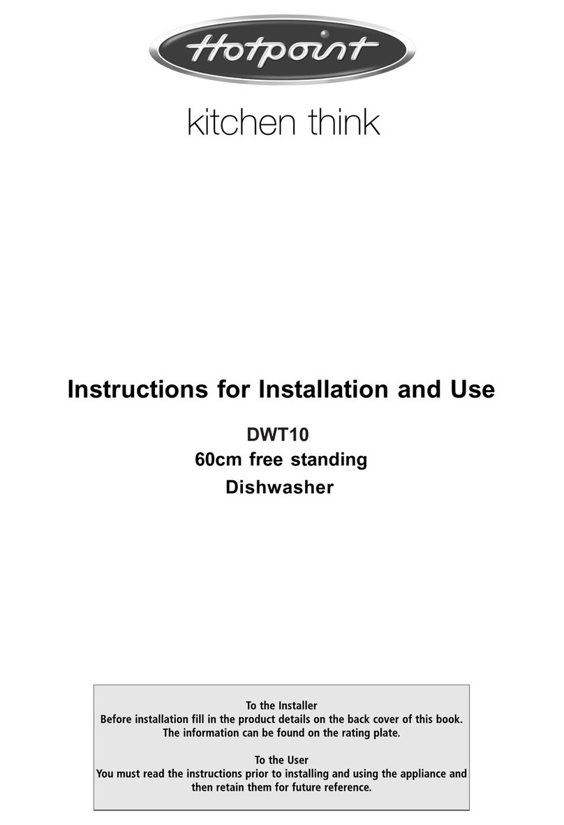 Hotpoint Instructions Instructions for installation and use