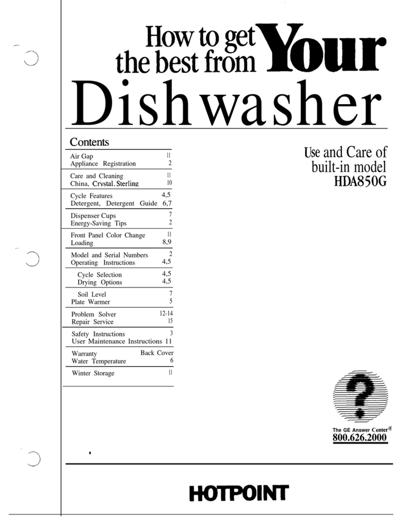 Hotpoint HDA850G Installation instructions