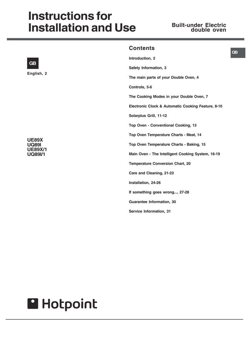 Hotpoint UE89X Instructions for installation and use