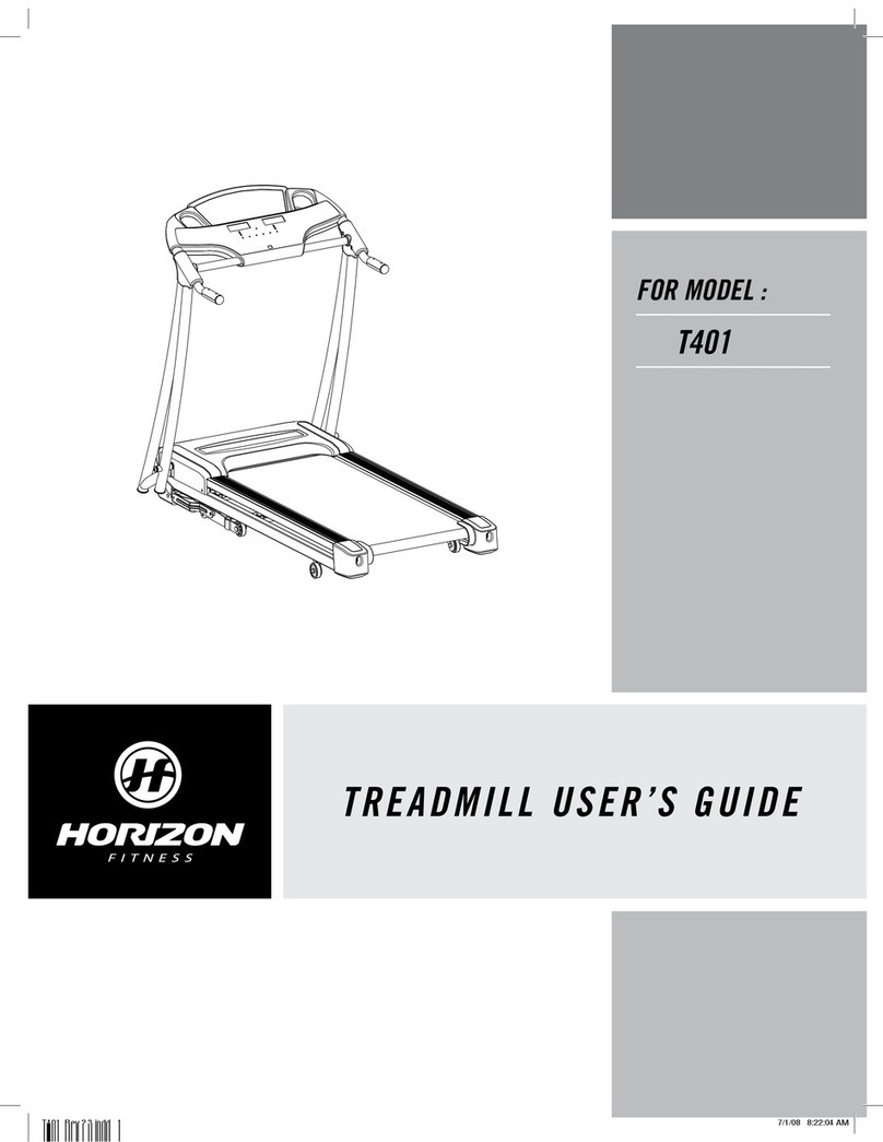 Horizon Fitness TREADMILL  T401 user guide