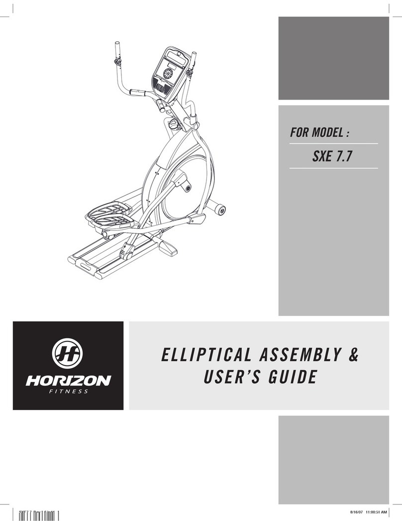 Horizon Fitness SXE 7.7 Assembly & user's guide