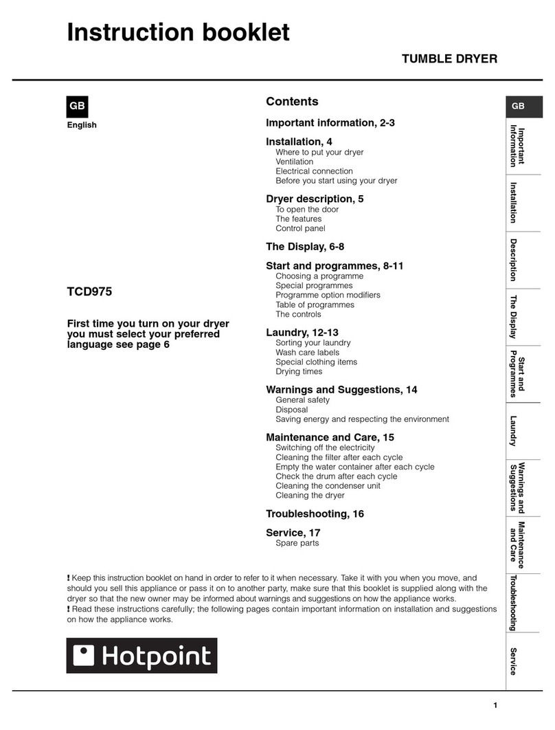 Hotpoint TCD975 Instruction booklet