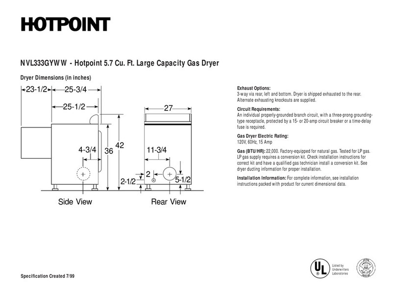Hotpoint NVL333EYAA User manual