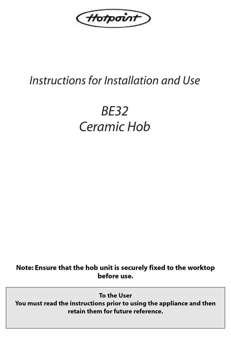 Hotpoint BE32 Instructions for installation and use