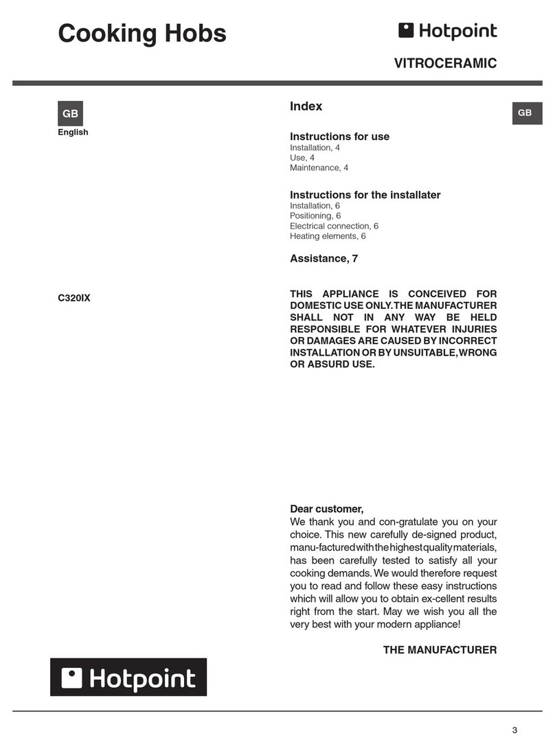 Hotpoint VITROCERAMIC C320IX User manual