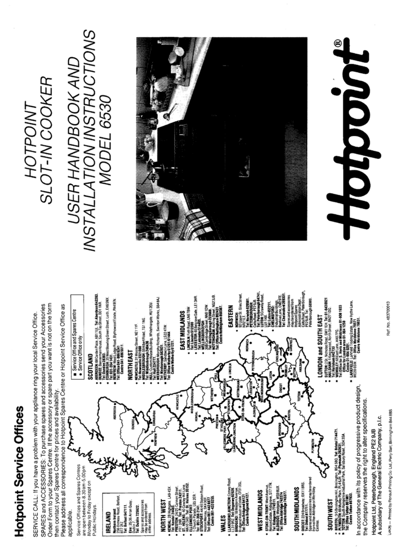 Hotpoint 6530 User handbook and installation instructions