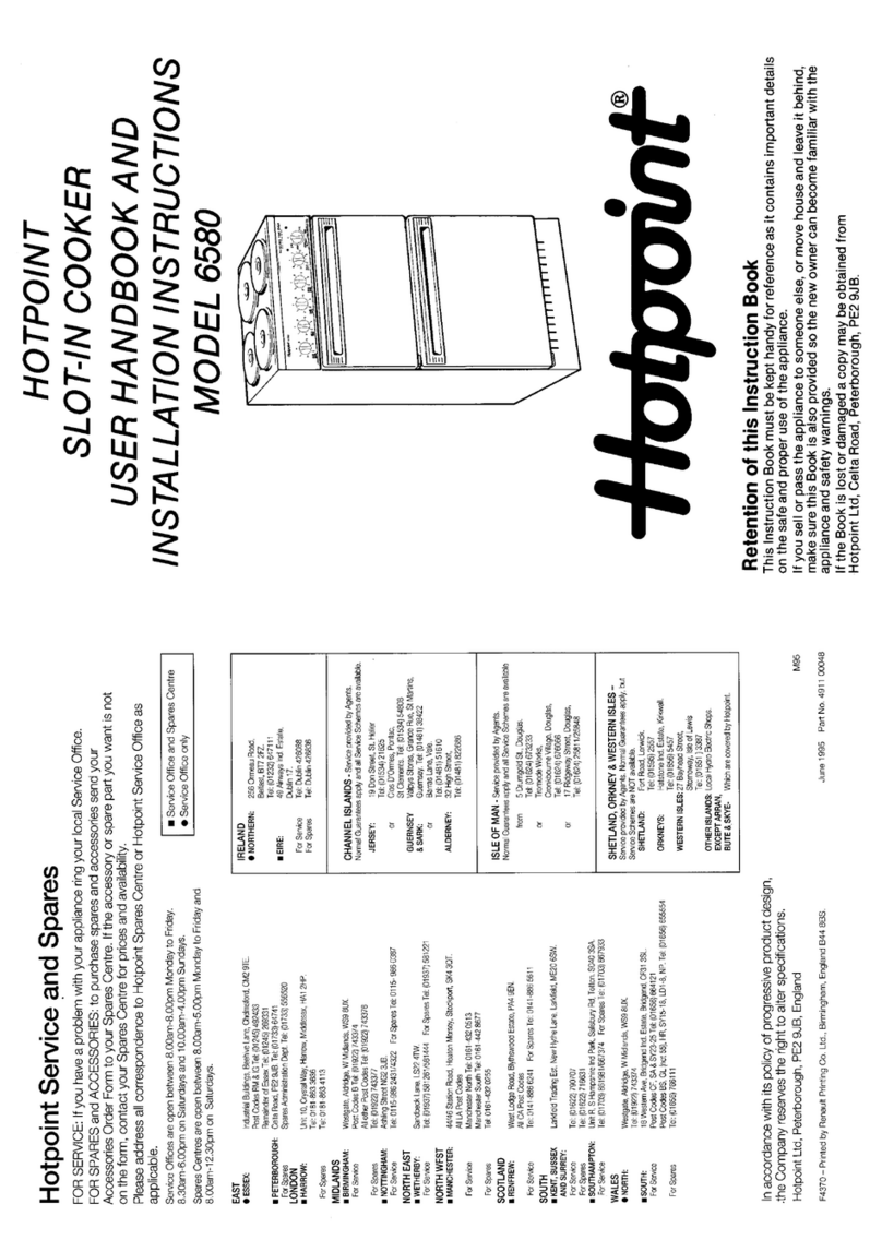 Hotpoint 6580 User manual