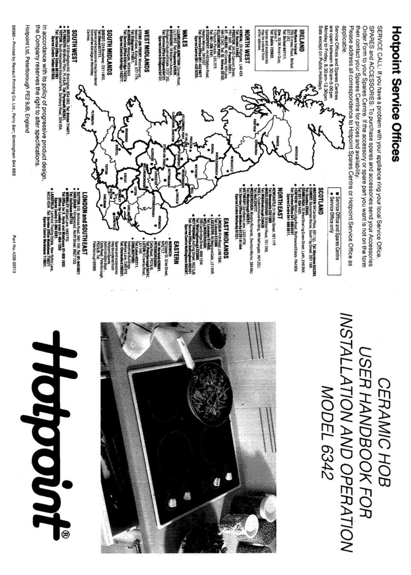Hotpoint 6342 User handbook for  installation and operation