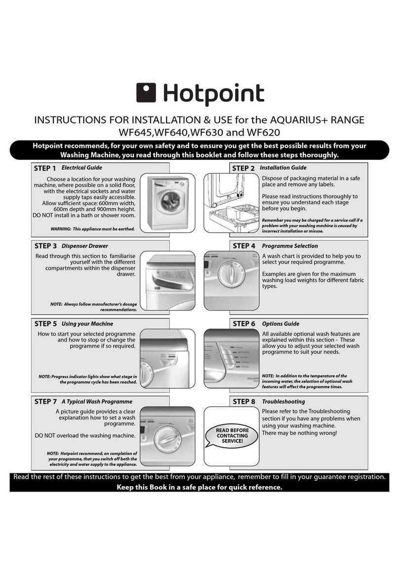 Hotpoint AQUARIUS+ WF620 Instructions for installation and use