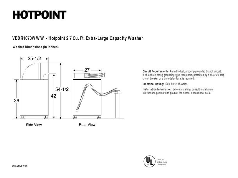 Hotpoint VBXR1070WAA User manual