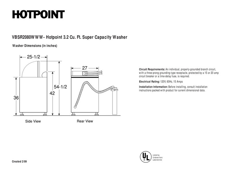 Hotpoint VBSR2080WAA specification